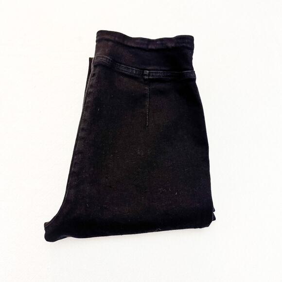 Frame JCMB631 Black Flare Jegging Pull On Stretch Denim Jeans Sheen Noir Size 2 - Picture 1 of 8